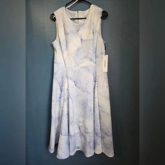 NWT Calvin Klein A Line Scuba Sleeveless Dress - Picture 2 of 11